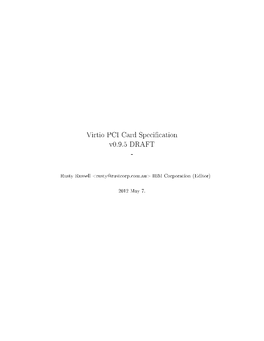 Virtio PCI Card Specification V0.9.5 DRAFT