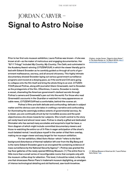 Signal to Astro Noise