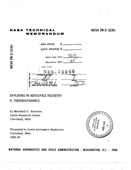 Nasa Tm X-52391 Memorandum