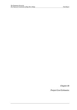 Chapter 10 Project Cost Estimates