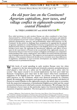 Agrarian Capitalism, Poor Taxes, and Village Conflict In