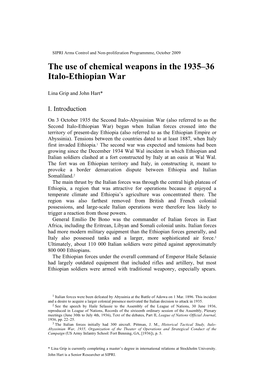 The Use of Chemical Weapons in the 1935–36 Italo-Ethiopian War