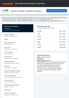 406 Autobus Jízdní Řády a Mapa Cesty Linky