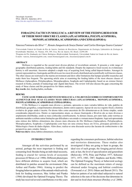 Foraging Tactics in Mollusca: a Review of the Feeding Behavior of Their Most Obscure Classes (Aplacophora, Polyplacophora, Monoplacophora, Scaphopoda and Cephalopoda)