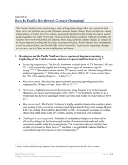 How Is Pacific Northwest Climate Changing?