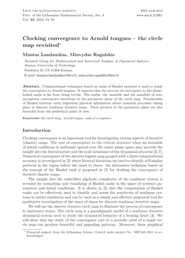 Clocking Convergence to Arnold Tongues – the Circle Map Revisited