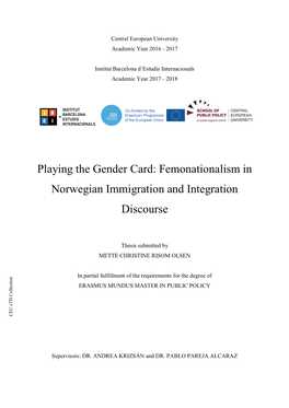 Playing the Gender Card: Femonationalism in Norwegian Immigration and Integration Discourse