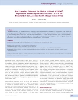 Bepotastine Besilate Ophthalmic Solution) 1.5 % in the Treatment of Itch Associated with Allergic Conjunctivitis