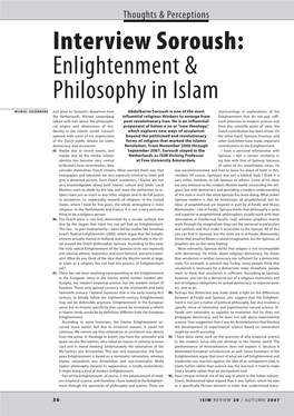 Interview Soroush: Enlightenment & Philosophy in Islam