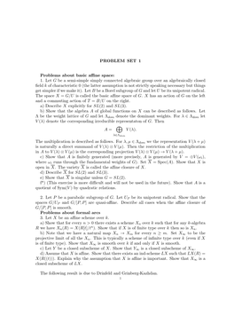 PROBLEM SET 1 Problems About Basic Affine Space