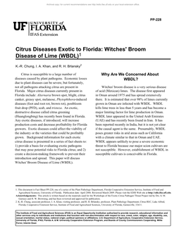 Citrus Diseases Exotic to Florida: Witches' Broom Disease of Lime (WBDL)1