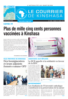 Plus De Mille Cinq Cents Personnes Vaccinées À Kinshasa