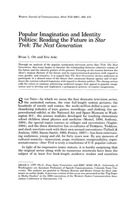 Popular Imagination and Identity Politics: Reading the Future in Star Trek: Next Generation