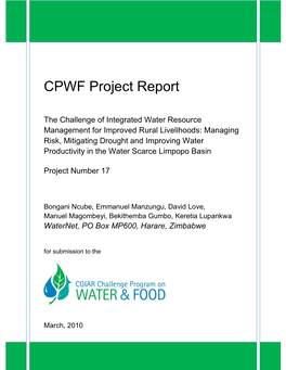 PN17 Waternet Project Report Mar10 Approved