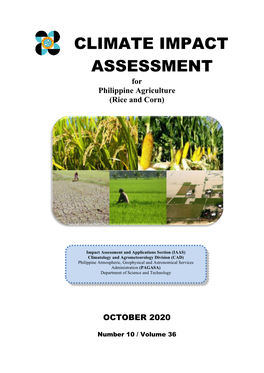 CLIMATE IMPACT ASSESSMENT for Philippine Agriculture (Rice and Corn)