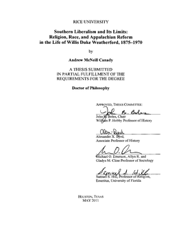 Religion, Race, and Appalachian Reform in the Life of Willis Duke Weatherford, 1875-1970 By