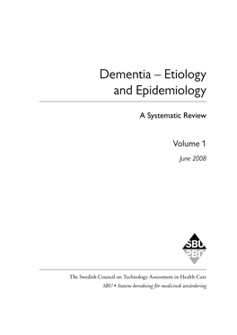 Dementia – Etiology and Epidemiology