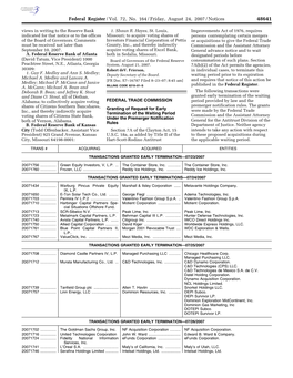 Federal Register/Vol. 72, No. 164/Friday, August 24, 2007/Notices