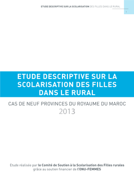 Etude Descriptive Sur La Scolarisation Des Filles Dans Le Rural