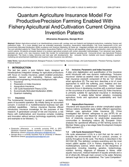 Quantum Agriculture Insurance Model for Productiveprecision Farming