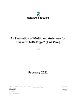 An Evaluation of Multiband Antennas for Use with Lora Edge™ [Part One]