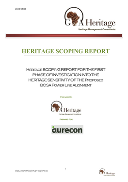 Heritage Scoping Report