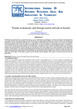 Trends in Domestic and Foreign Tourist Arrivals in Kerala