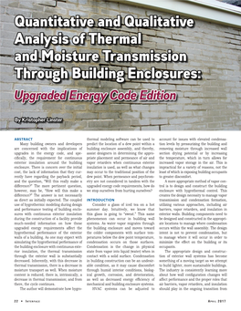 Quantitative and Qualitative Analysis of Thermal and Moisture