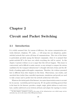 Chapter 2 Circuit and Packet Switching