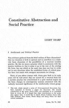 Constitutive Abstraction and Social Practice