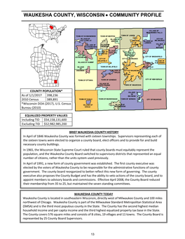 Waukesha County, Wisconsin • Community Profile