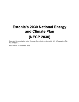 Estonia's 2030 National Energy and Climate Plan