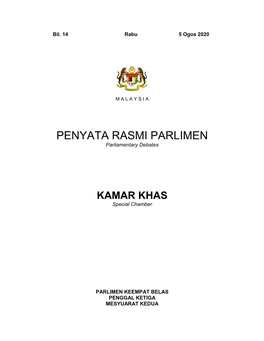 PENYATA RASMI PARLIMEN Parliamentary Debates