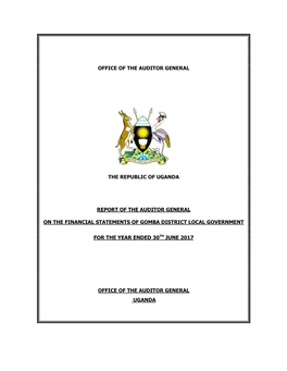 Office of the Auditor General the Republic of Uganda