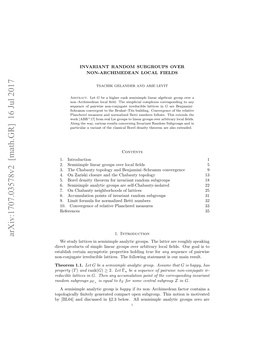 Invariant Random Subgroups Over Non-Archimedean Local Fields 3