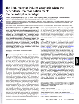 The Trkc Receptor Induces Apoptosis When the Dependence Receptor Notion Meets the Neurotrophin Paradigm