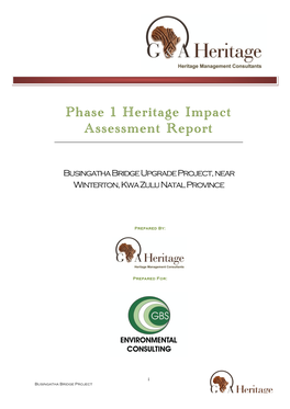 Phase 1 Heritage Impact Assessment Report