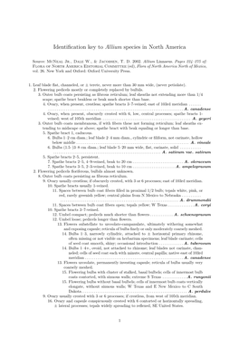 Identification Key to Allium Species in North America