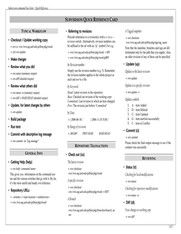 Subversion Quick Reference Card