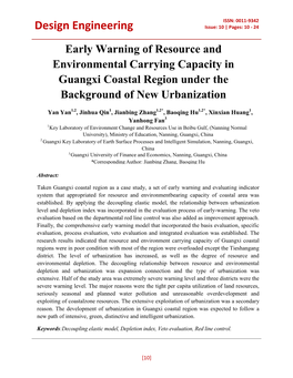 Early Warning of Resource and Environmental Carrying Capacity in Guangxi Coastal Region Under the Background of New Urbanization