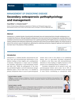 Secondary Osteoporosis 173:3 R131–R151 Review