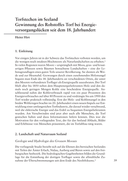 Torfstechen Im Seeland Gewinnung Des Rohstoffes Torf Bei Energie- Versorgungslücken Seit Dem 18