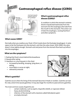 Gastroesophageal Reflux Disease (GERD)