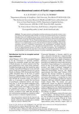 Four-Dimensional Context of Earth's Supercontinents