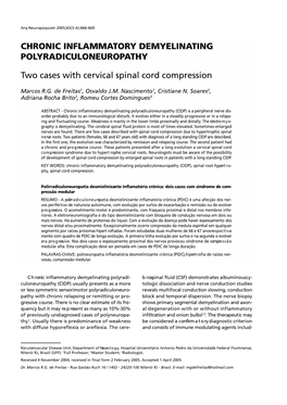 Chronic Inflammatory Demyelinating Polyradiculoneuropathy