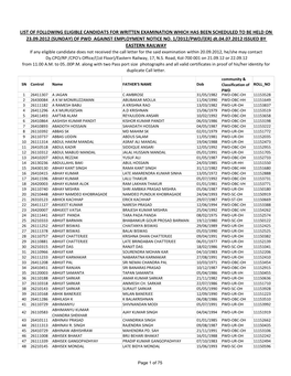 (Sunday) of Pwd Against Employment Notice No