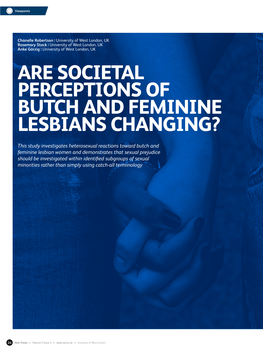 Are Societal Perceptions of Butch and Feminine Lesbians Changing?