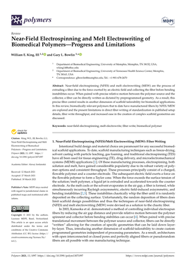 Near-Field Electrospinning and Melt Electrowriting of Biomedical Polymers—Progress and Limitations