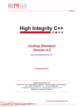High Integrity C++ Version