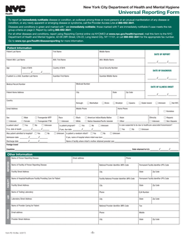 Universal Reporting Form